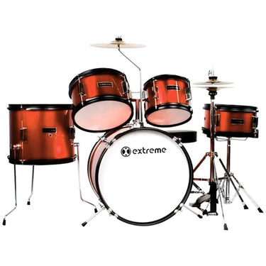 BATERIA EXTREME JUNIOR 5 PZAS MARRON RAYADO ARO NEGRO, EXBT050